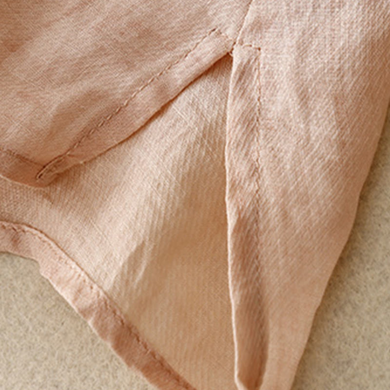 Buddha Stones Round Neck Casual Blouse Embroidery Long Sleeve Shirt Cotton Linen Top Women's Shirts - image 4