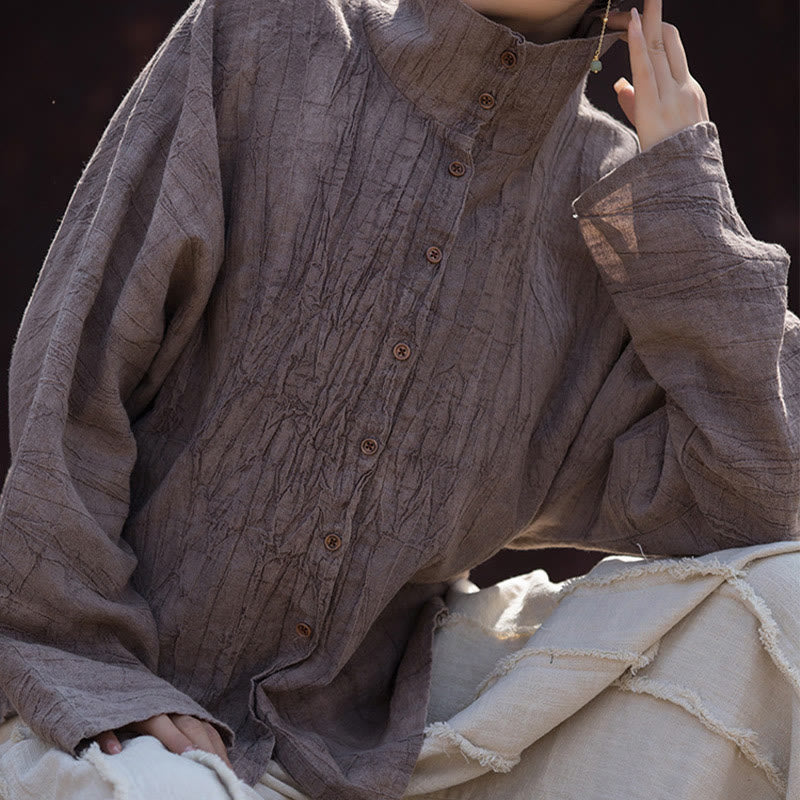 Buddha Stones Turtleneck Dyeing Ramie Cotton Chinese Style Cardigan Clothing - image 19