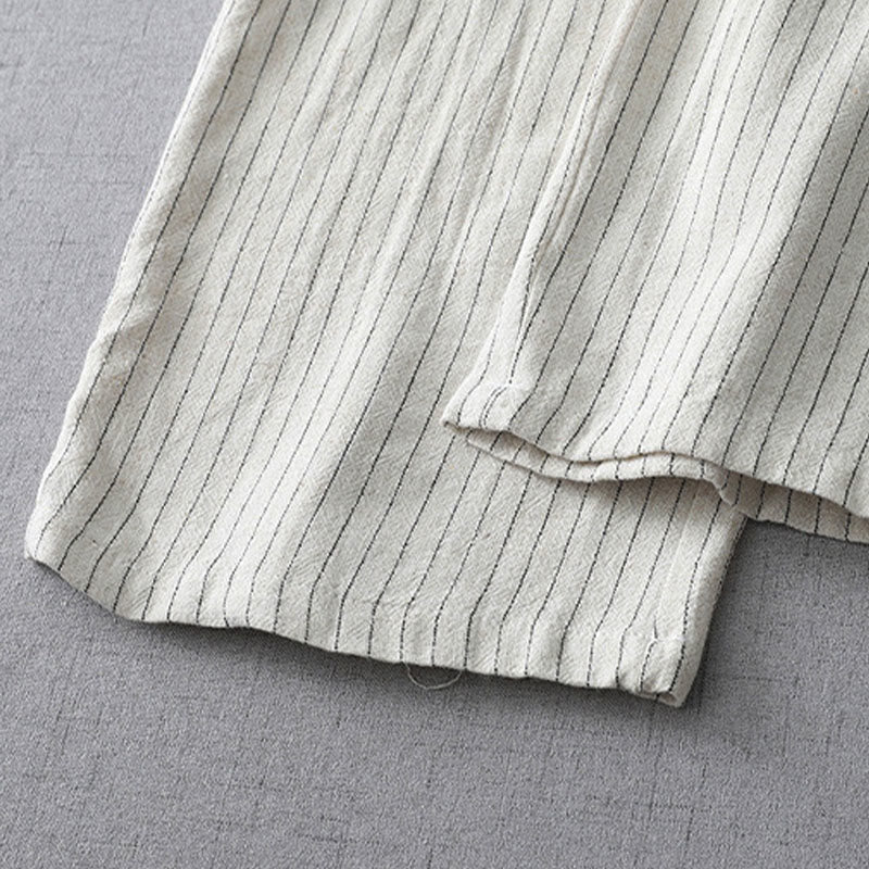 Buddha Stones Vertical Striped High Waist Wide Leg Pants With Pockets - image 8