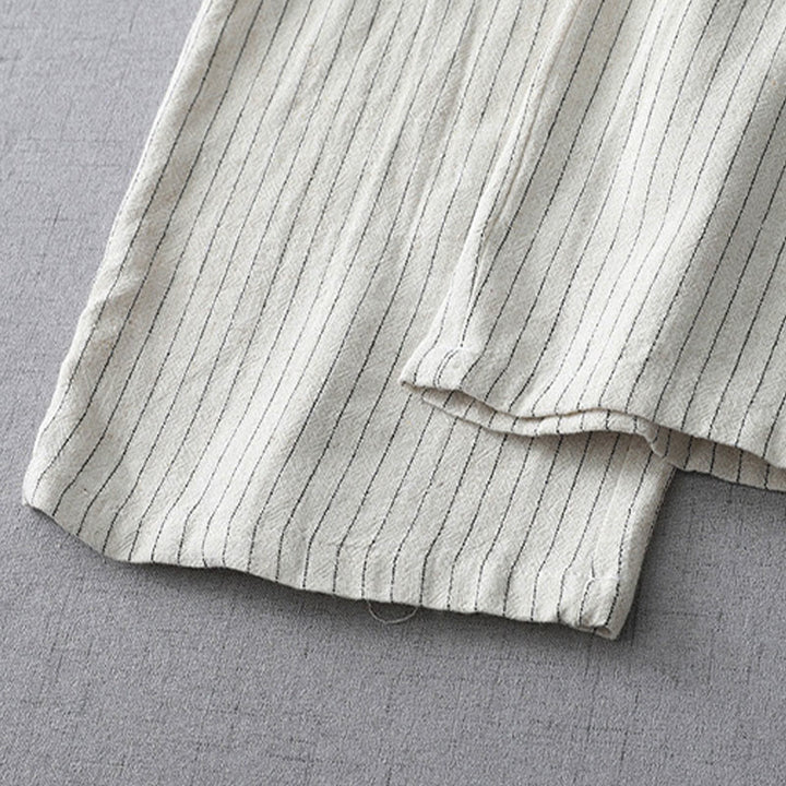 Buddha Stones Vertical Striped High Waist Wide Leg Pants With Pockets - image 8