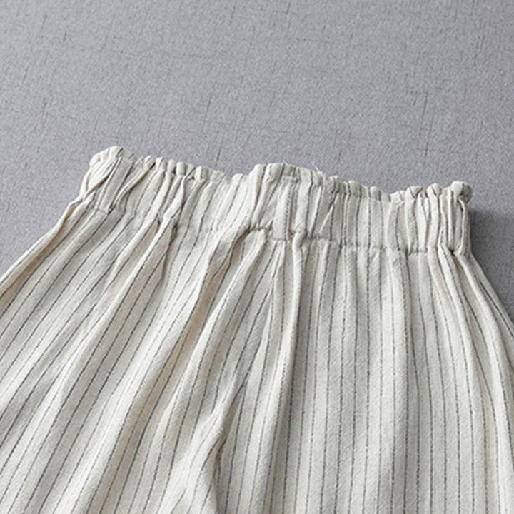 Buddha Stones Vertical Striped High Waist Wide Leg Pants With Pockets - image 3