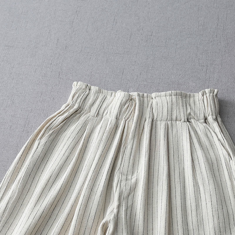 Buddha Stones Vertical Striped High Waist Wide Leg Pants With Pockets - image 4