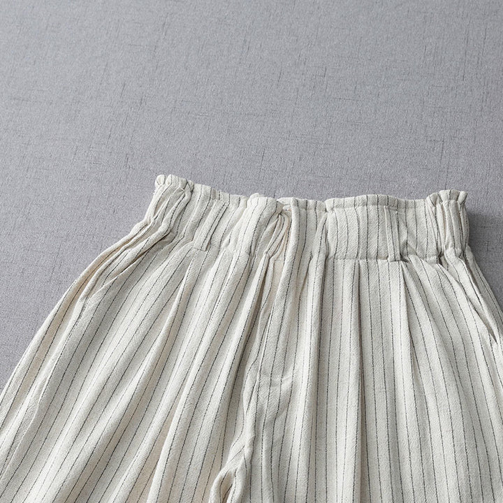 Buddha Stones Vertical Striped High Waist Wide Leg Pants With Pockets - image 4