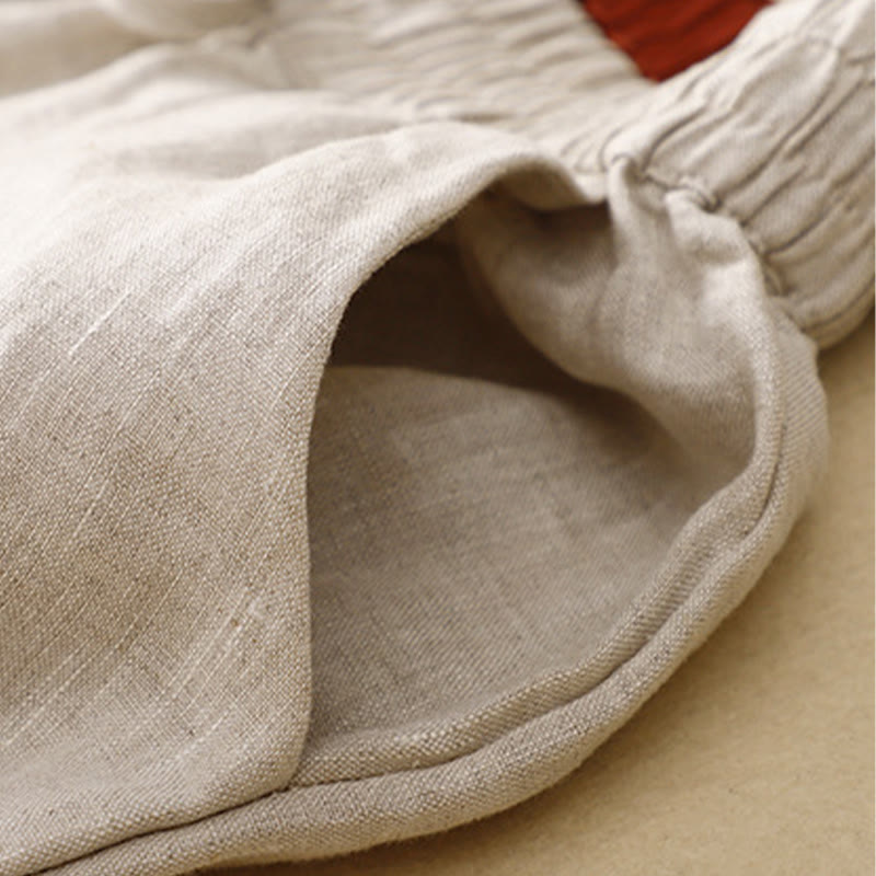 Buddha Stones Vintage High Waist Lace-up Cotton Linen Harem Pants With Pockets - image 29