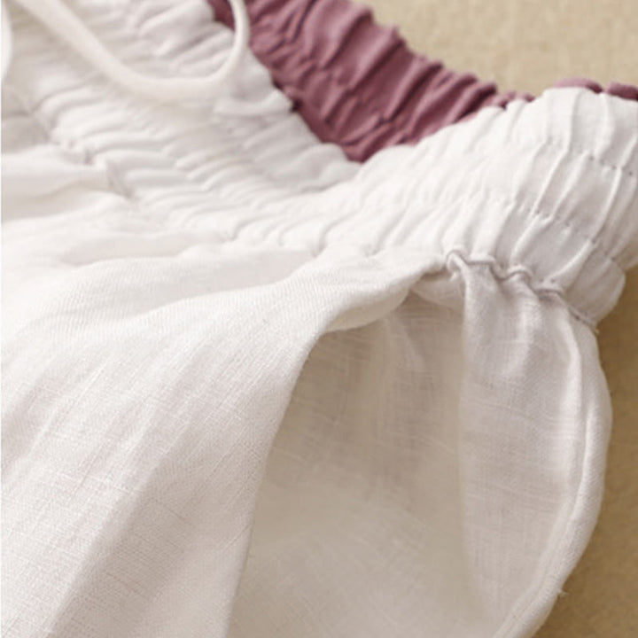 Buddha Stones Vintage High Waist Lace-up Cotton Linen Harem Pants With Pockets - image 22