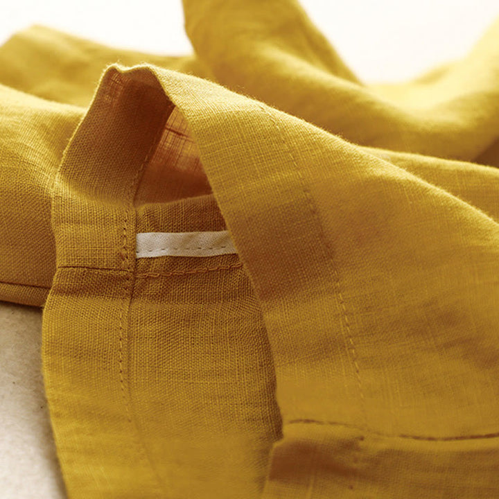 Buddha Stones Vintage High Waist Lace-up Cotton Linen Harem Pants With Pockets - image 16