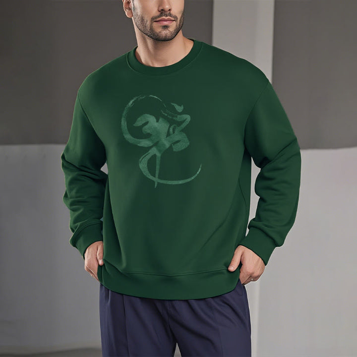 Buddha Stones Om Design Fleece Lined Polyester Sweatshirt