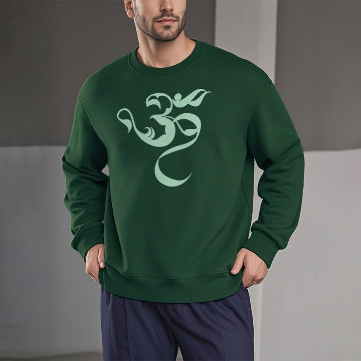 Buddha Stones Om Figure Design Fleece Lined Polyester Sweatshirt