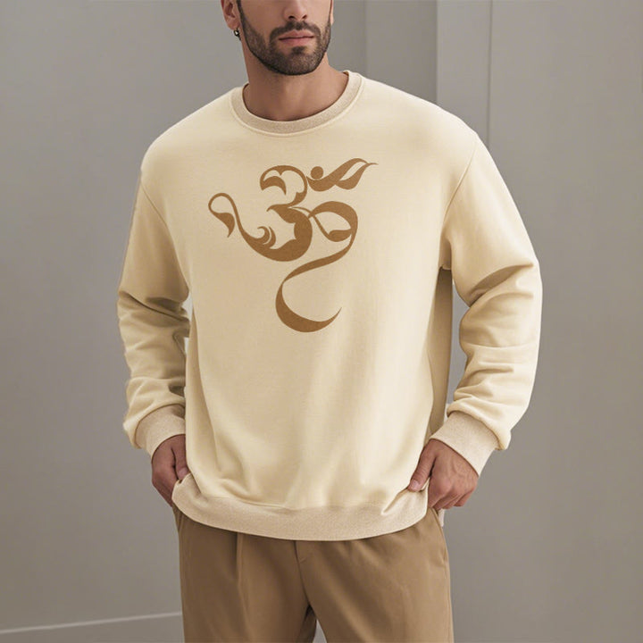 Buddha Stones Om Figure Design Fleece Lined Polyester Sweatshirt