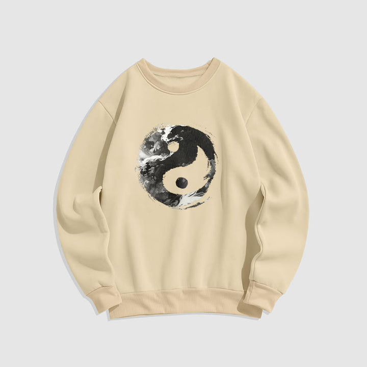 Buddha Stones Yin Yang Fleece Lined Polyester Sweatshirt