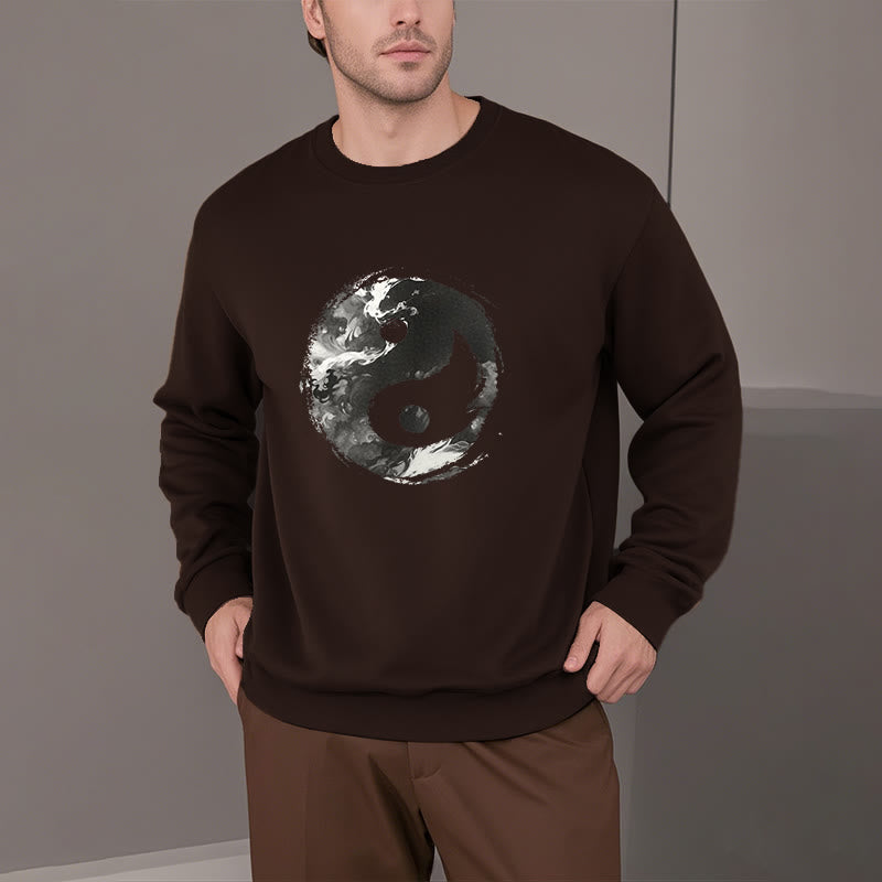 Buddha Stones Yin Yang Fleece Lined Polyester Sweatshirt