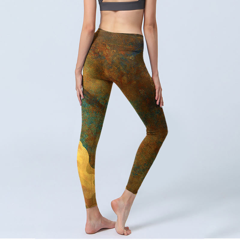 Buddha Stones Auspicious Clouds Print Lycra Fabric Fitness Leggings Women's Yoga Pants - image 5