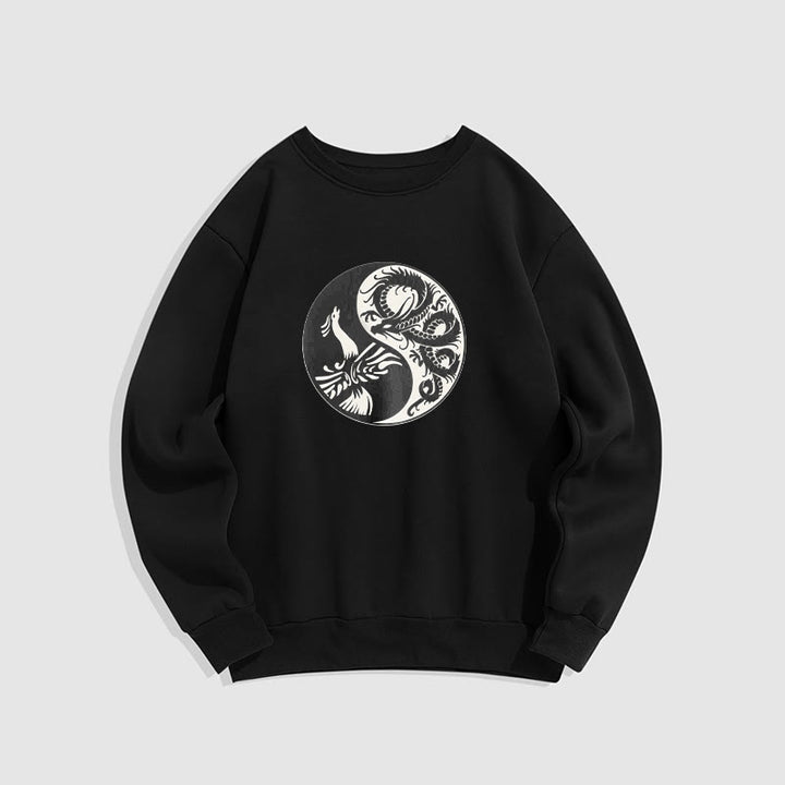 Buddha Stones Phoenix Yin Yang Fleece Lined Polyester Sweatshirt