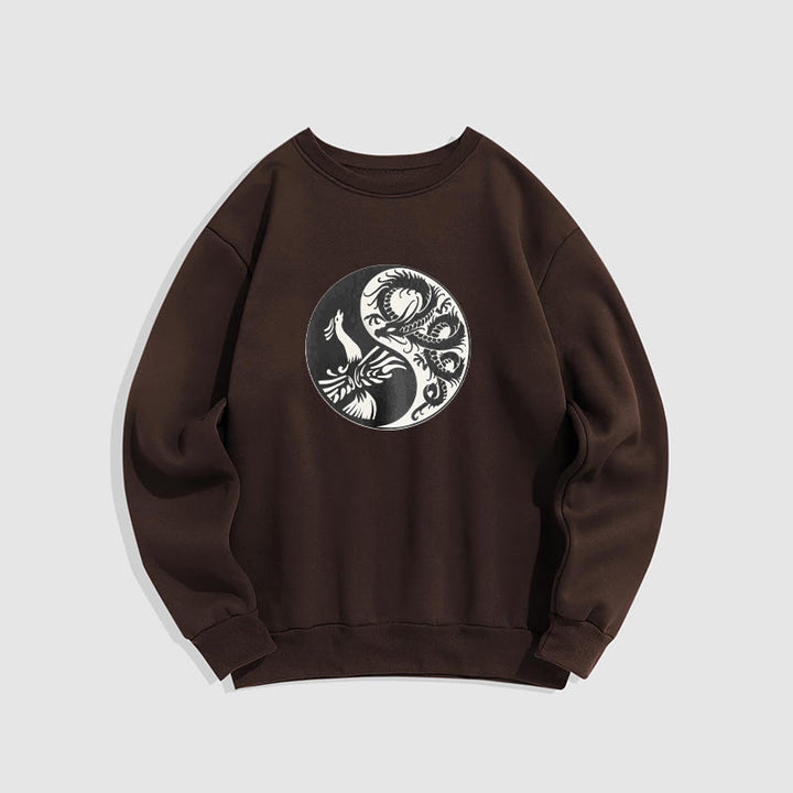 Buddha Stones Phoenix Yin Yang Fleece Lined Polyester Sweatshirt