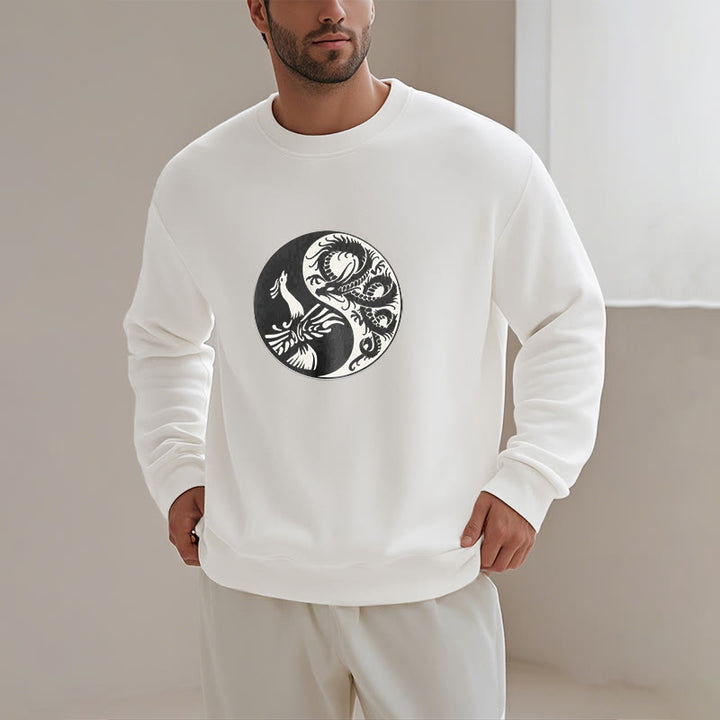 Buddha Stones Phoenix Yin Yang Fleece Lined Polyester Sweatshirt