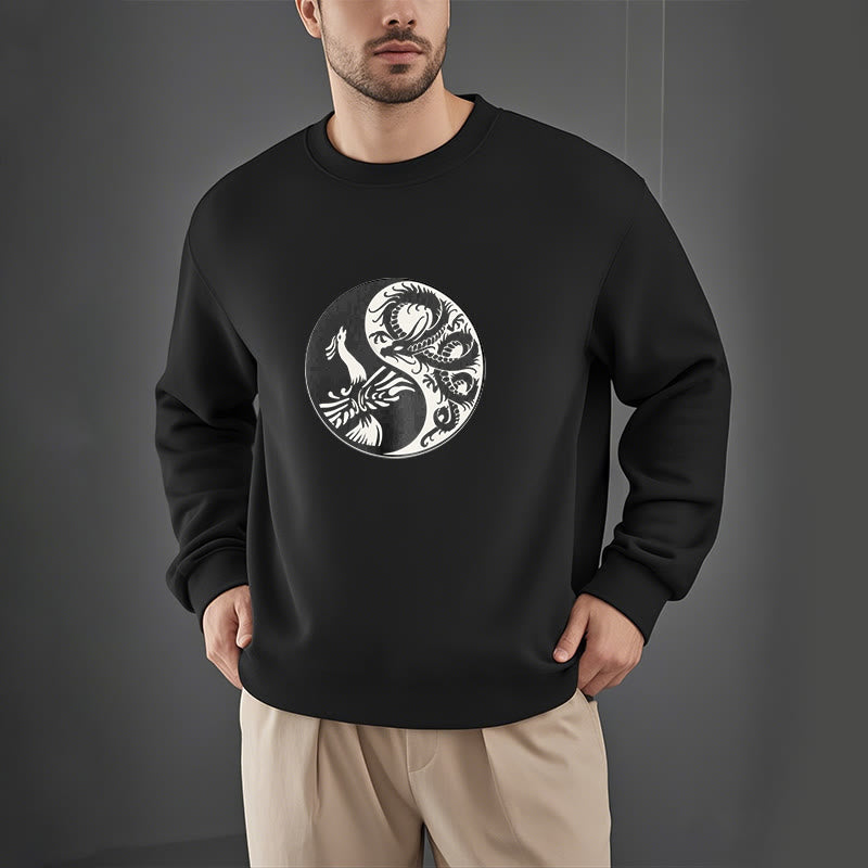 Buddha Stones Phoenix Yin Yang Fleece Lined Polyester Sweatshirt