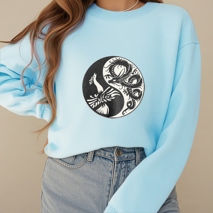 Buddha Stones Phoenix Yin Yang Fleece Lined Polyester Sweatshirt