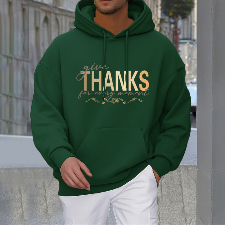 Buddha Stones Give THANKS For Every Moment Fleece Lined Hoodie