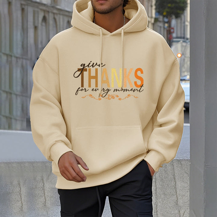 Buddha Stones Give THANKS For Every Moment Fleece Lined Hoodie