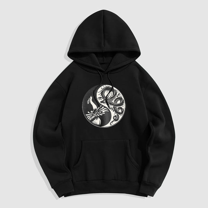 Buddha Stones Phoenix Yin Yang Fleece Lined Hoodie