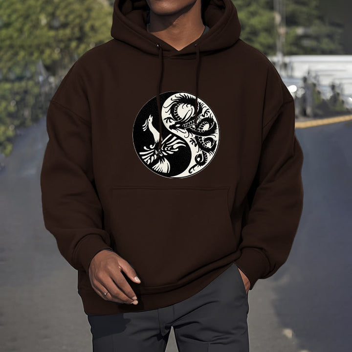 Buddha Stones Phoenix Yin Yang Fleece Lined Hoodie