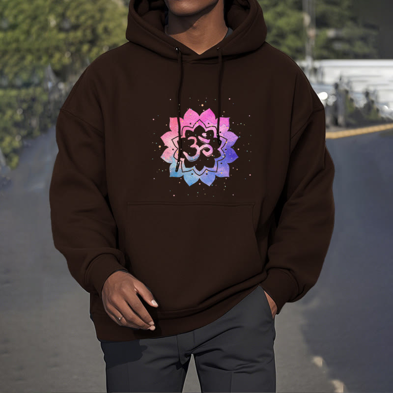 Buddha Stones Om Colorful Lotus Fleece Lined Hoodie