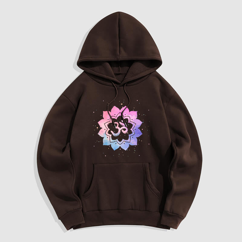 Buddha Stones Om Colorful Lotus Fleece Lined Hoodie