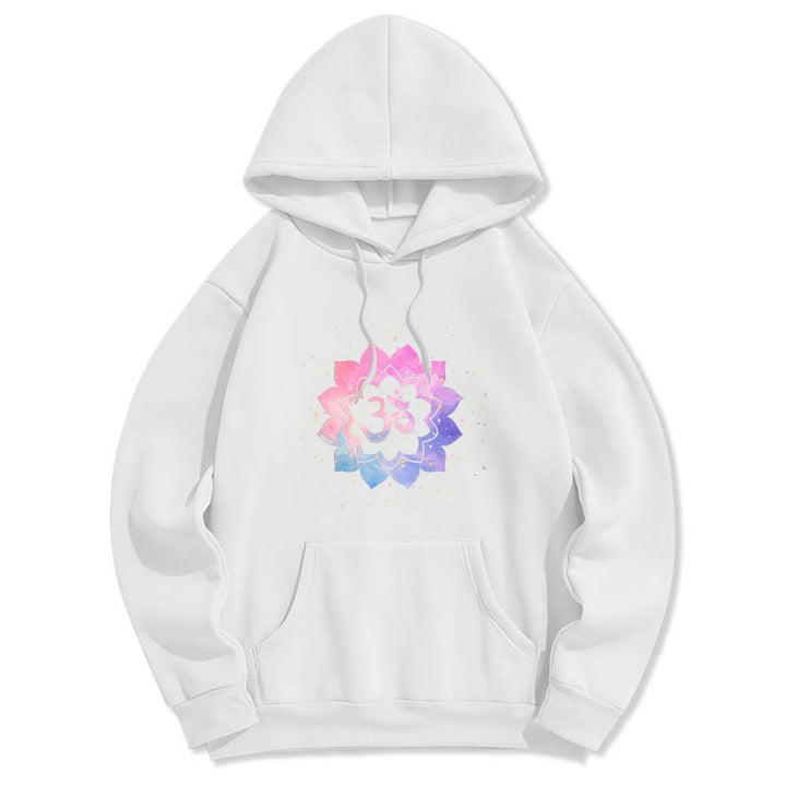 Buddha Stones Om Colorful Lotus Fleece Lined Hoodie