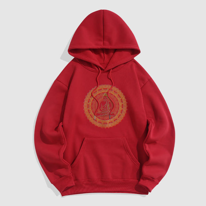 Buddha Stones Mandala Buddha Fleece Lined Hoodie