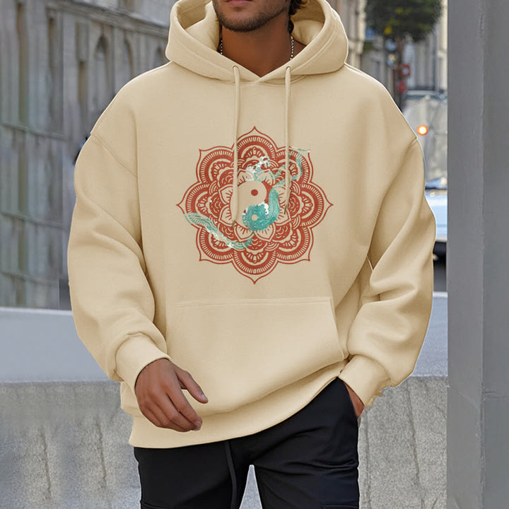 Buddha Stones Mandala Yin Yang Fleece Lined Hoodie