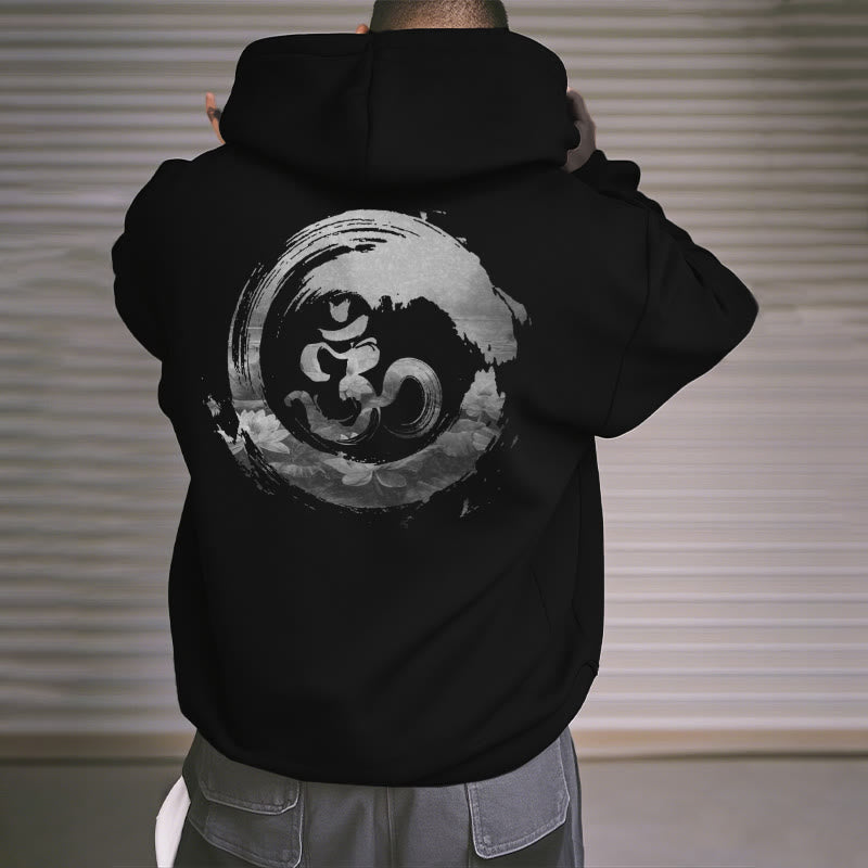 Buddha Stones Om Lotus Fleece Lined Hoodie