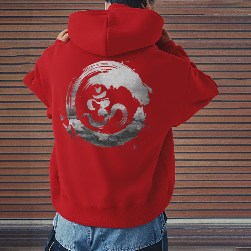 Buddha Stones Om Lotus Fleece Lined Hoodie