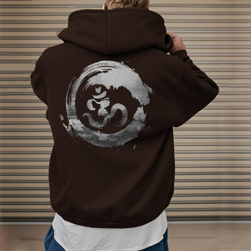 Buddha Stones Om Lotus Fleece Lined Hoodie