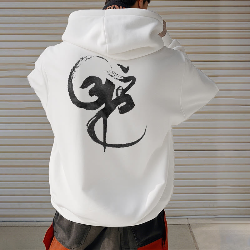 Buddha Stones Om Design Fleece Lined Hoodie