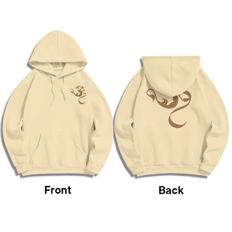 Buddha Stones Om Figure Design Fleece Lined Hoodie