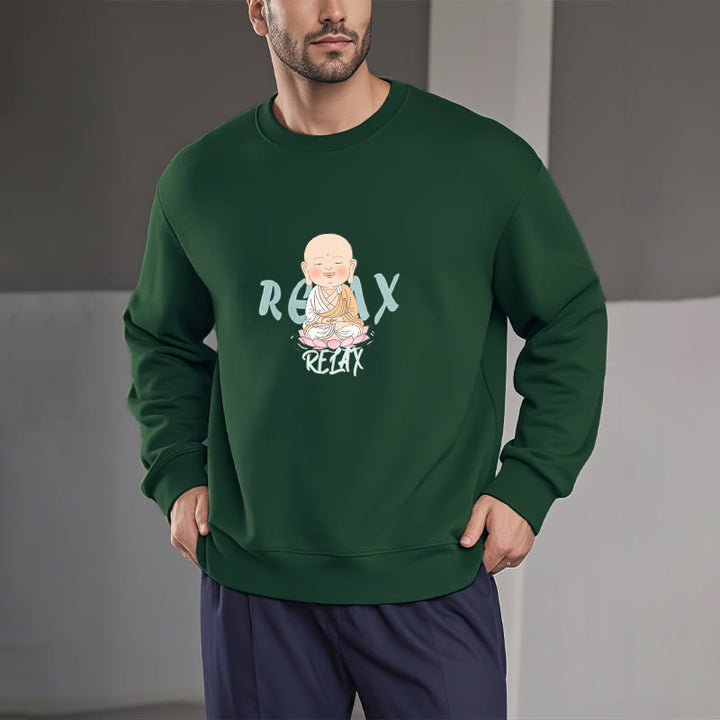 Buddha Stones RELAX Round Neck Fleece Lined Sweatshirt