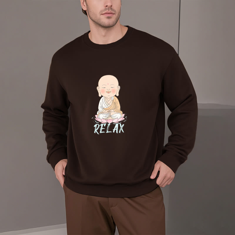 Buddha Stones RELAX Round Neck Fleece Lined Sweatshirt