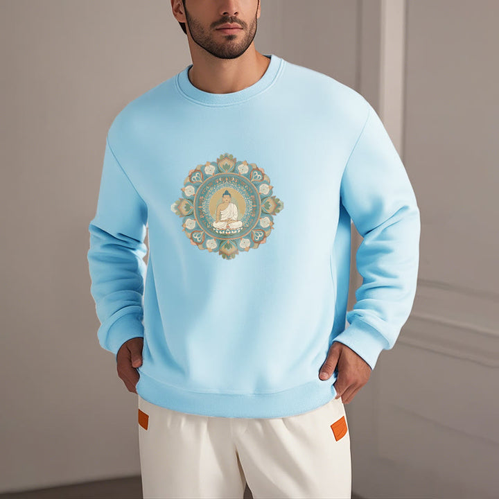 Buddha Stones Mandala Flower Buddha Soft Fleece Lined Sweatshirt