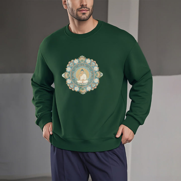 Buddha Stones Mandala Flower Buddha Soft Fleece Lined Sweatshirt