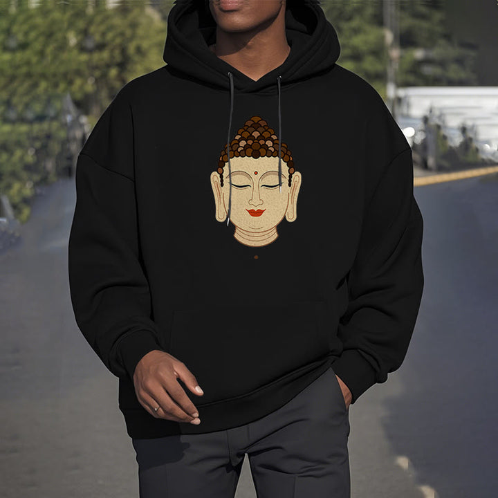 Buddha Stones Meditation Buddha Fleece Lined Polyester Hoodie