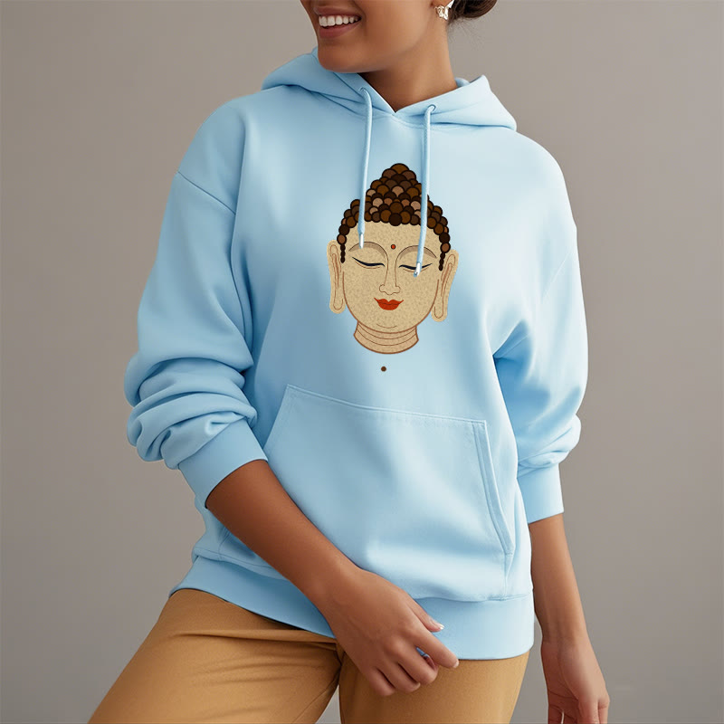 Buddha Stones Meditation Buddha Fleece Lined Polyester Hoodie