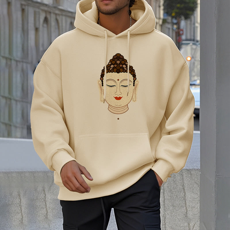 Buddha Stones Meditation Buddha Fleece Lined Polyester Hoodie