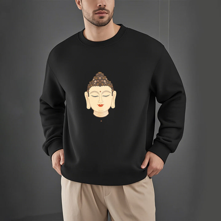 Buddha Stones Meditation Buddha Fleece Lined Polyester Sweatshirt