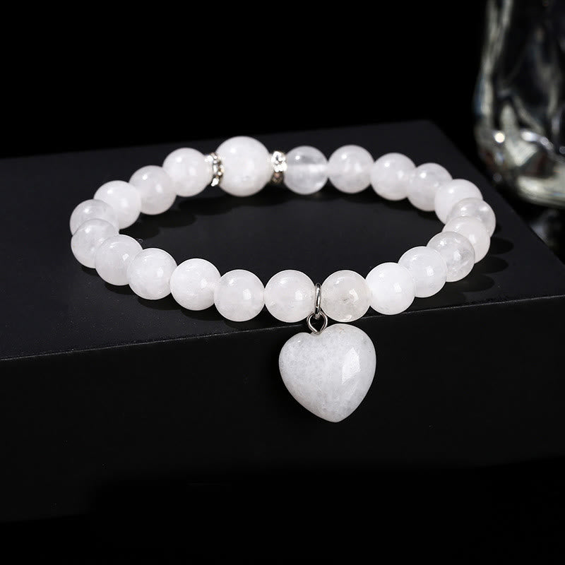 Buddha Stones Various Crystal Green Aventurine Love Heart Balance Bracelet