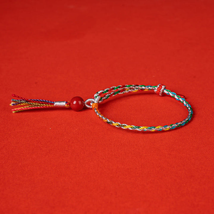 Buddha Stones Colorful String Cinnabar Concentration Bracelet