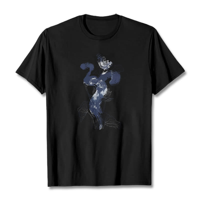 Buddha Stones OM Lotus Flower Background Cotton Tee T-shirt - Black - 2XL - image 4