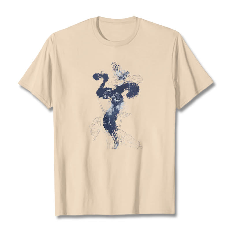 Buddha Stones OM Lotus Flower Background Cotton Tee T-shirt - Bisque - 2XL - image 11