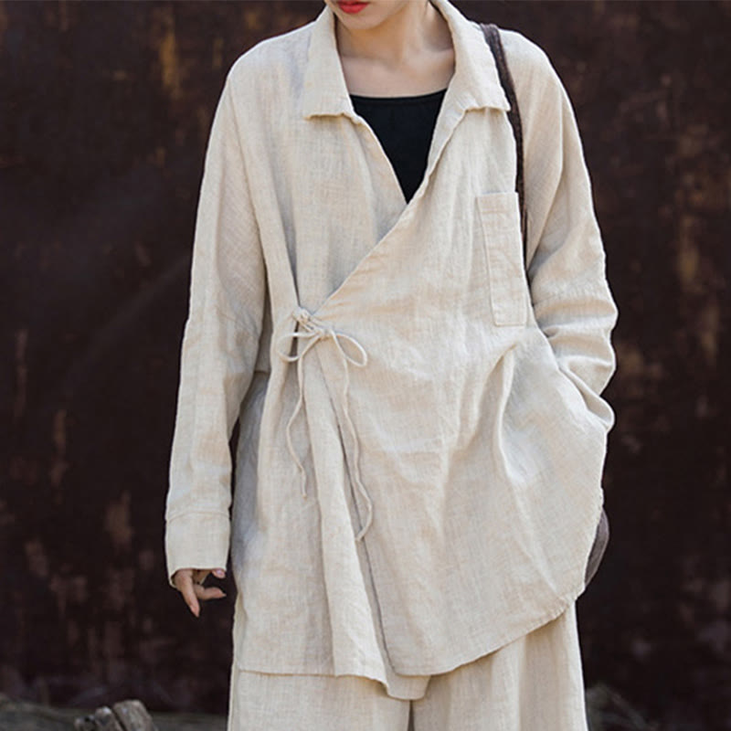 Buddha Stones Meditate Ramie Cotton Clothing - image 6