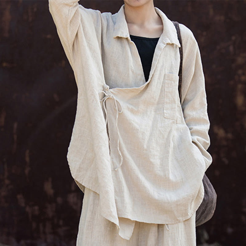 Buddha Stones Meditate Ramie Cotton Clothing - image 11