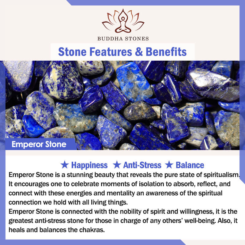 Buddha Stones Emperor Stone Sodalite Gold Sheen Obsidian Balance Triple Wrap Bracelet - image 6